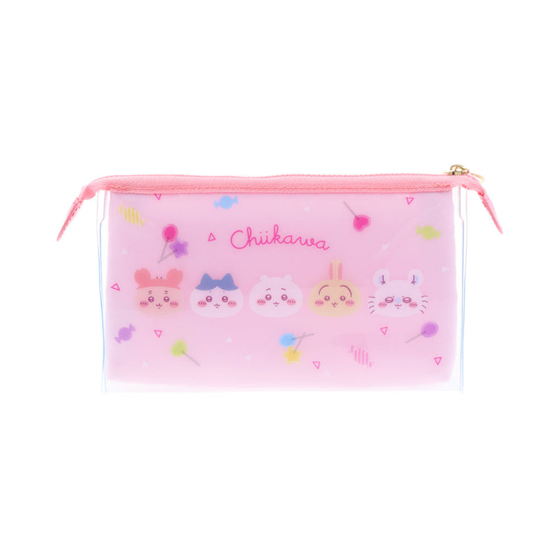 Zipper Pouch (With Gusset/Clear/Chiikawa/Lollipop/mitte Colour/6x19x10cm/Sun Star/SMCol(s): Pink)
