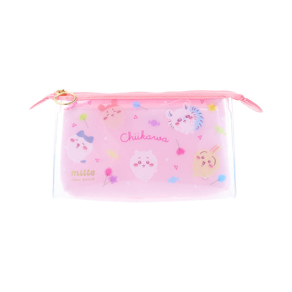 Zipper Pouch (With Gusset/Clear/Chiikawa/Lollipop/mitte Colour/6x19x10cm/Sun Star/SMCol(s): Pink)