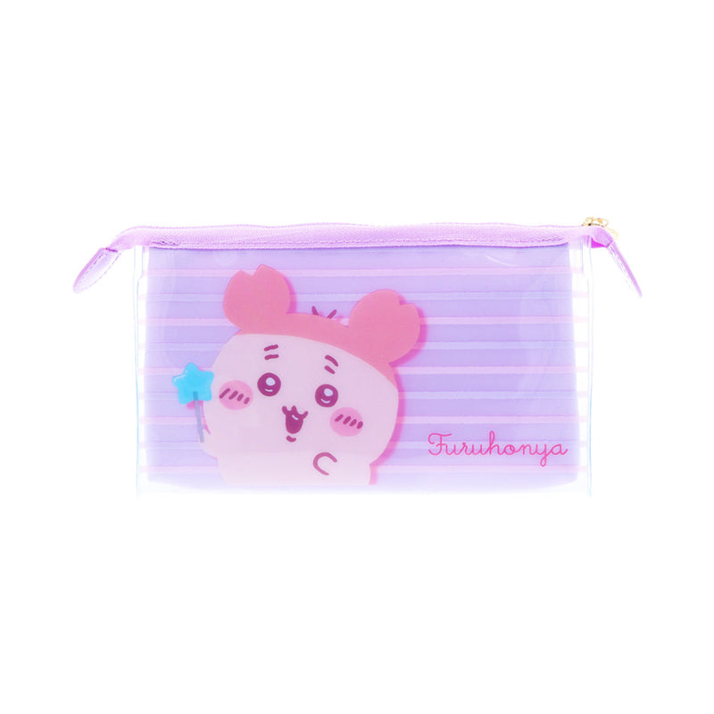 Zipper Pouch (With Gusset/Clear/Chiikawa: Momonga & Furuhonya/mitte Colour/6x19x10cm/Sun Star/SMCol(s): Purple)