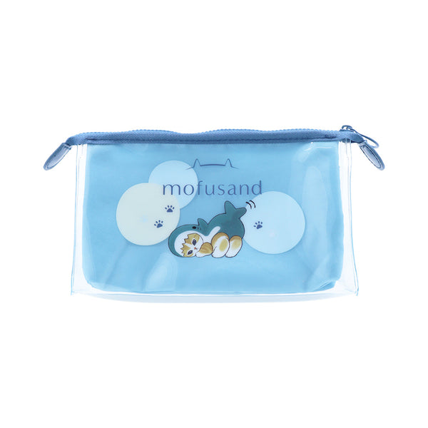 Zipper Pouch (With Gusset/Clear/Mofusand: Samenyan/mitte Colour/6x19x10cm/Sun Star/SMCol(s): Blue)