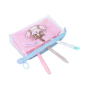 Zipper Pouch (With Gusset/Clear/Mofusand: Tenshinyan/mitte Colour/6x19x10cm/Sun Star/SMCol(s): Pink)