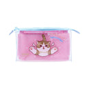 Zipper Pouch (With Gusset/Clear/Mofusand: Tenshinyan/mitte Colour/6x19x10cm/Sun Star/SMCol(s): Pink)