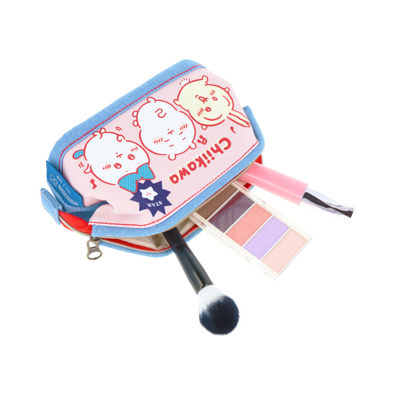Zipper Pouch (Wired/Chiikawa/Fun/Denim Style/6.5x18x11cm/SMCol(s): Blue)