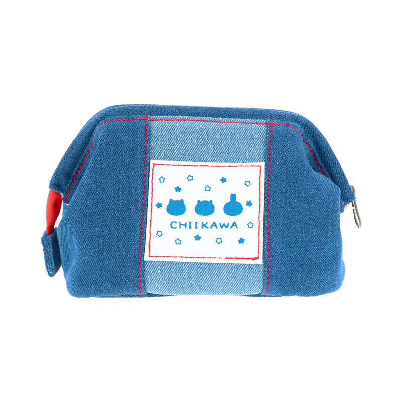 Zipper Pouch (Wired/Chiikawa: Everyone/Denim Style/6.5x18x11cm/SMCol(s): Indigo)