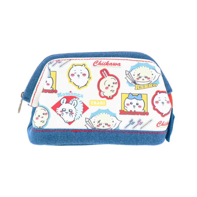 Zipper Pouch (Wired/Chiikawa: Everyone/Denim Style/6.5x18x11cm/SMCol(s): Indigo)
