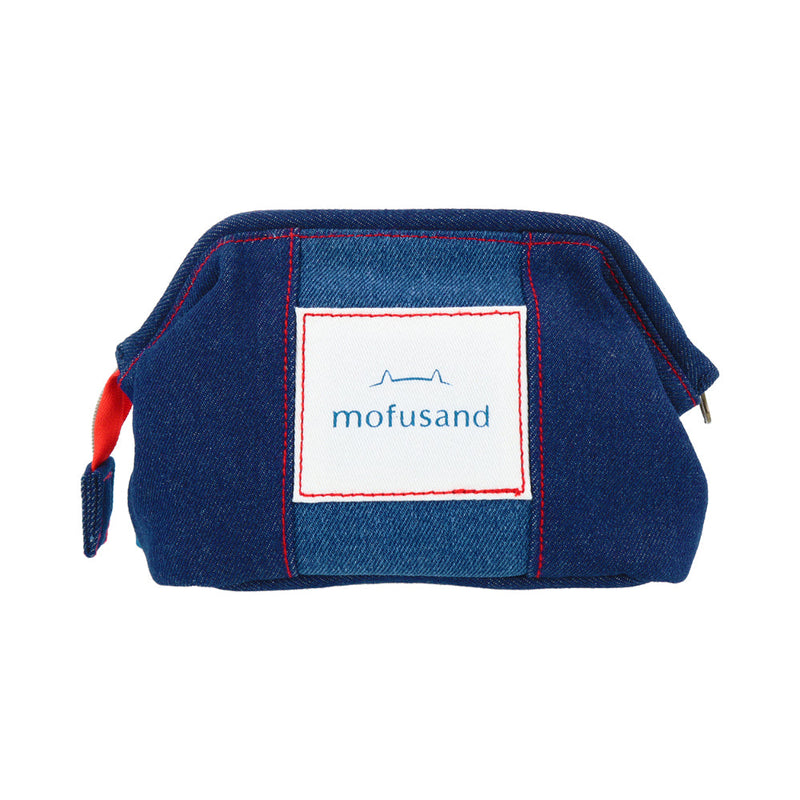 Zipper Pouch (Wired/Mofusand: Sakuranbonyan/Denim Style/6.5x18x11cm/SMCol(s): Navy)