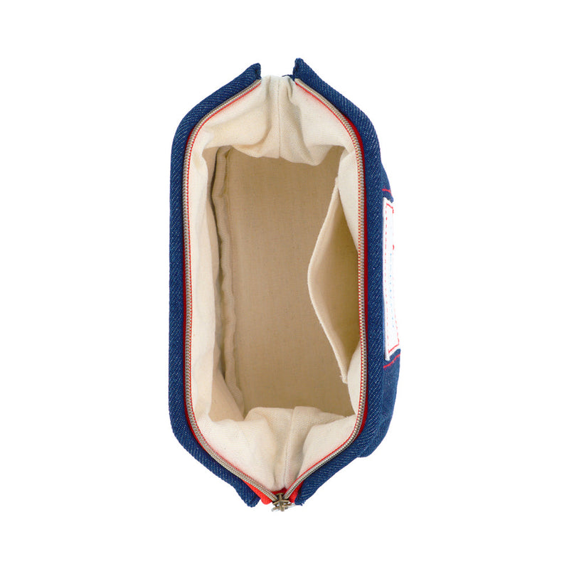 Zipper Pouch (Wired/Mofusand: Sakuranbonyan/Denim Style/6.5x18x11cm/SMCol(s): Navy)