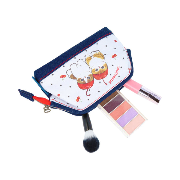 Zipper Pouch (Wired/Mofusand: Sakuranbonyan/Denim Style/6.5x18x11cm/SMCol(s): Navy)