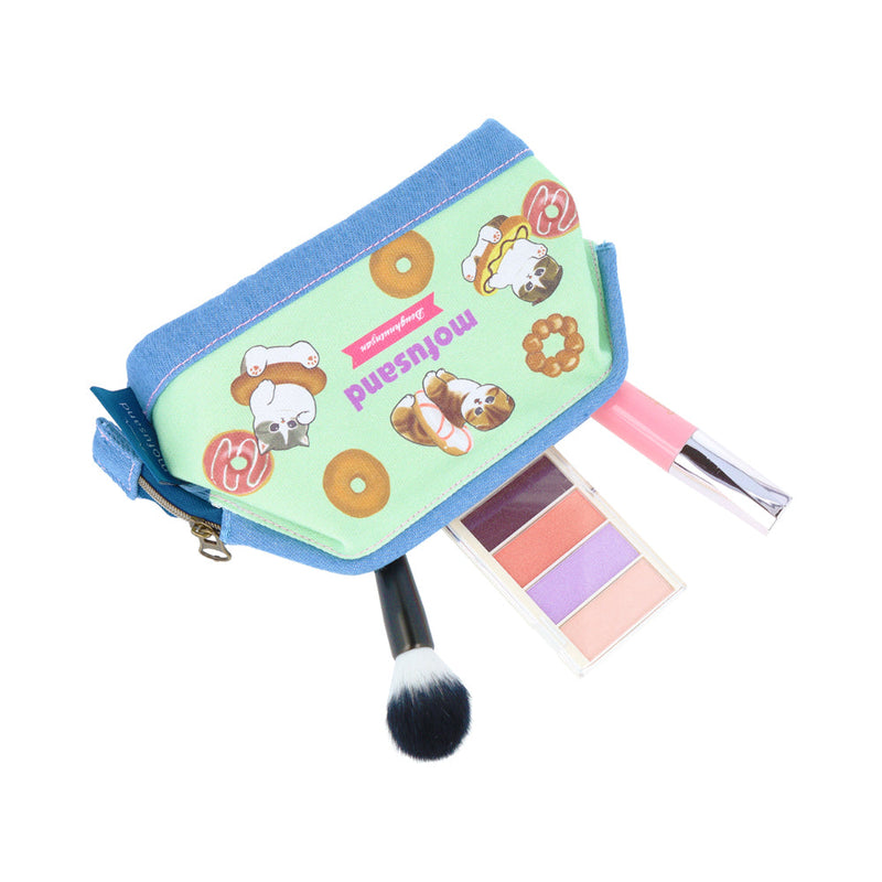 Zipper Pouch (Wired/Mofusand: Doughnutnyan/Denim Style/6.5x18x11cm/SMCol(s): Blue)