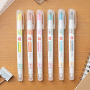 Sakura Craypas Mixline Double-Ended: Wide, Thin Water Based Coral Red, Red Highlighter Pen - Orange