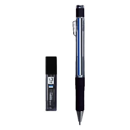 Tombow MONOwork Black For Filling in Answer Sheets 1.3mm Extra Bold HB Mechanical Pencil & Lead Set 