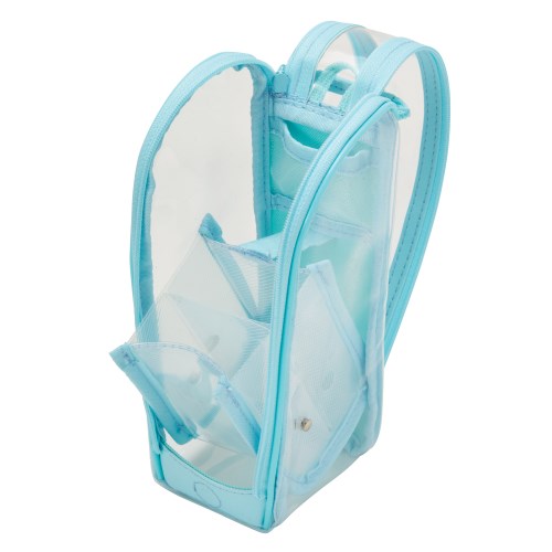 Pencil Case (Clear/Standing/Tilts Diagonally For Easy Access/With Small Mesh Pocket/With Magnet to Secure Opened Lid/7x9x20cm/Raymay Fujii/DETECOOL CLEAR/SMCol(s): Green)