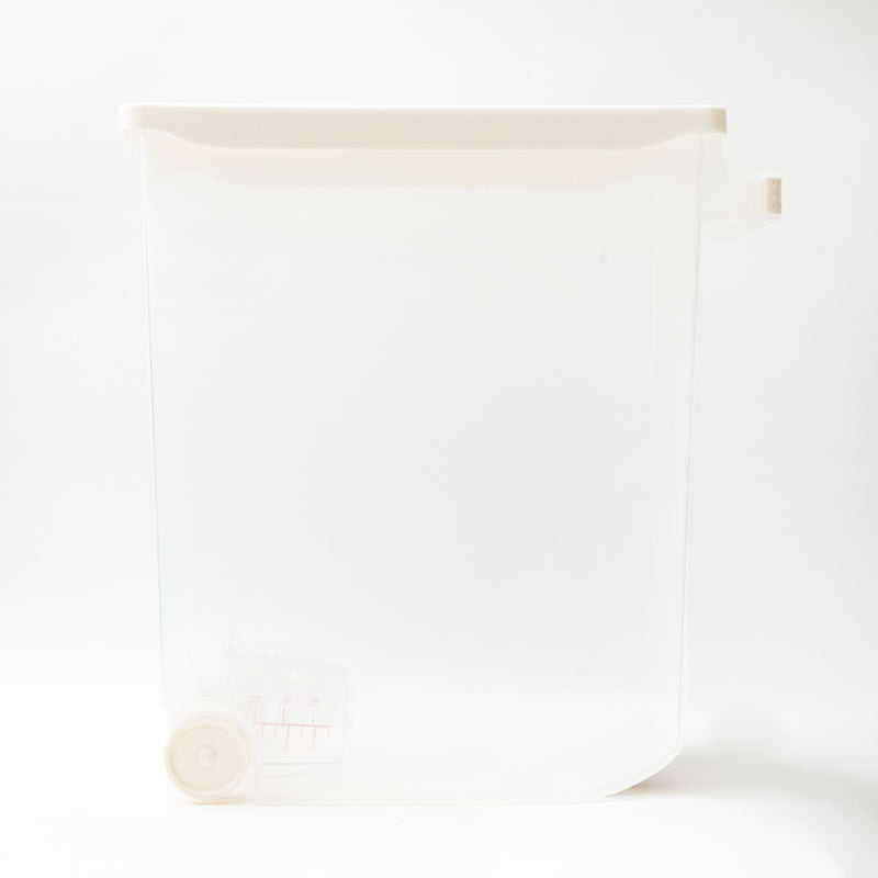 Rice Storage Container (Stores up to 10kg of Rice/Can store with Bag/34.7x21.9x36.7cm/SMCol(s): Clear,White)
