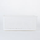 White Wide Rectangular Basket with Index Notation