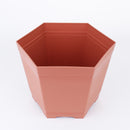 Brown Hexagonal Flower Pot 