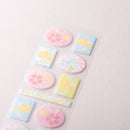 NB Foron Clear Glitter Stickers Flowers