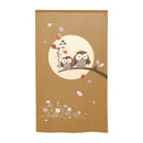 Japanese Style Morino Chie Owl Noren Curtain 