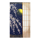 Japanese Style Shoji Door, Cherry Blossom at Night Noren Curtain 