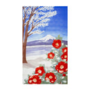 Japanese Style Yamanaka Naoko: Camelia & Mt. Fuji Noren Curtain 