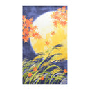 Japanese Style Maple Leaves in Moonlight Noren Curtain 