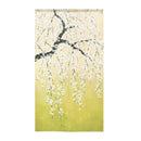 Japanese Style Weeping Cherry Blossom Young Leaves Noren Curtain 