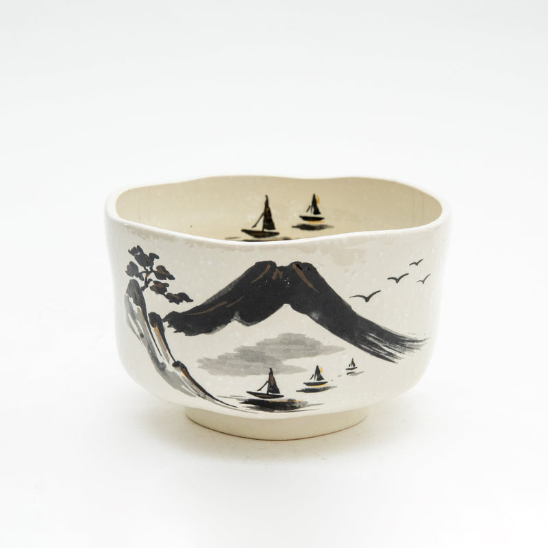 Landscape Gold-painted Ceramic Bowl  7cm dia.11.2cm   300 g