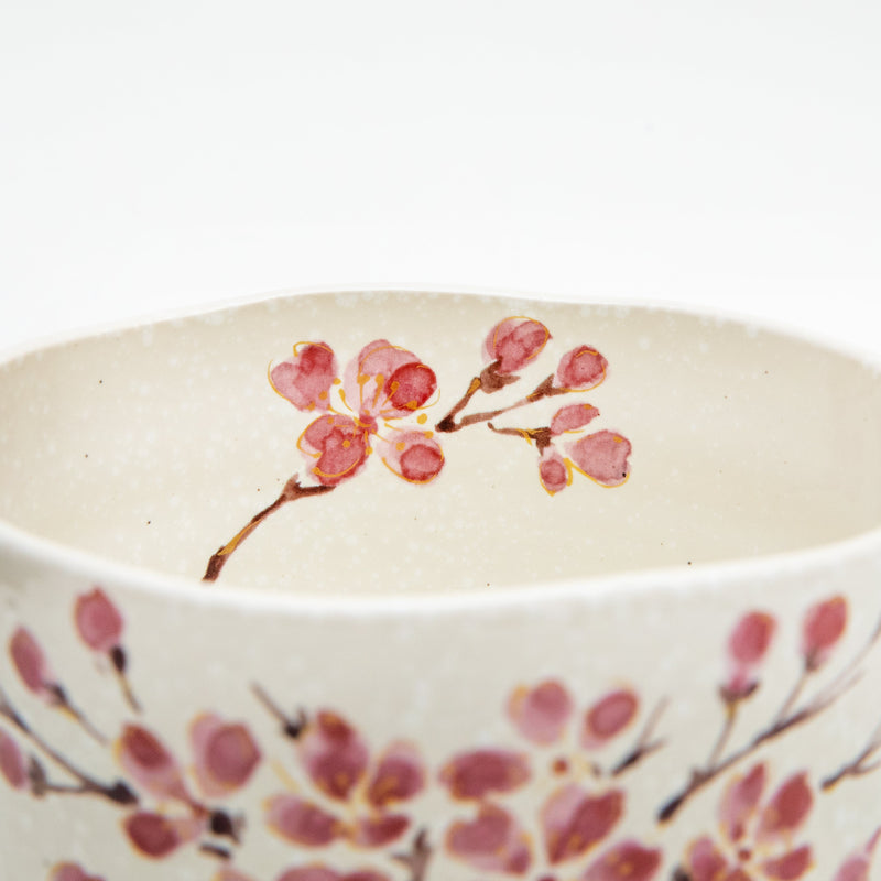 Cherry Blossom Gold-painted Ceramic Bowl  7cm dia.11.2cm   300 g