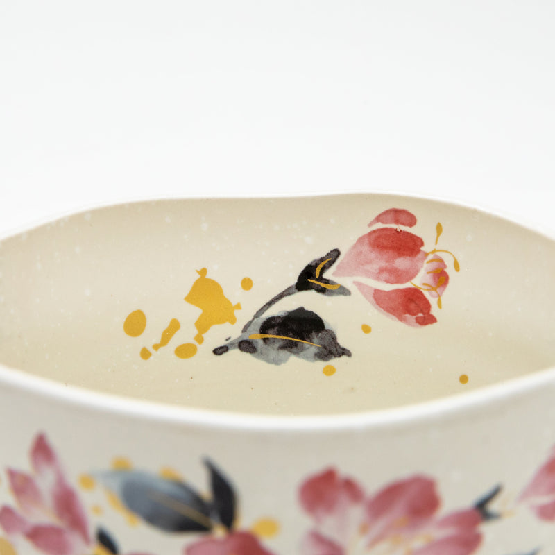 Azalea Gold-painted Ceramic Bowl  7cm dia.11.2cm   300 g