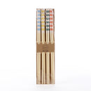 4-pair 33cm Long Wooden Chopsticks with Stripes Individual Package