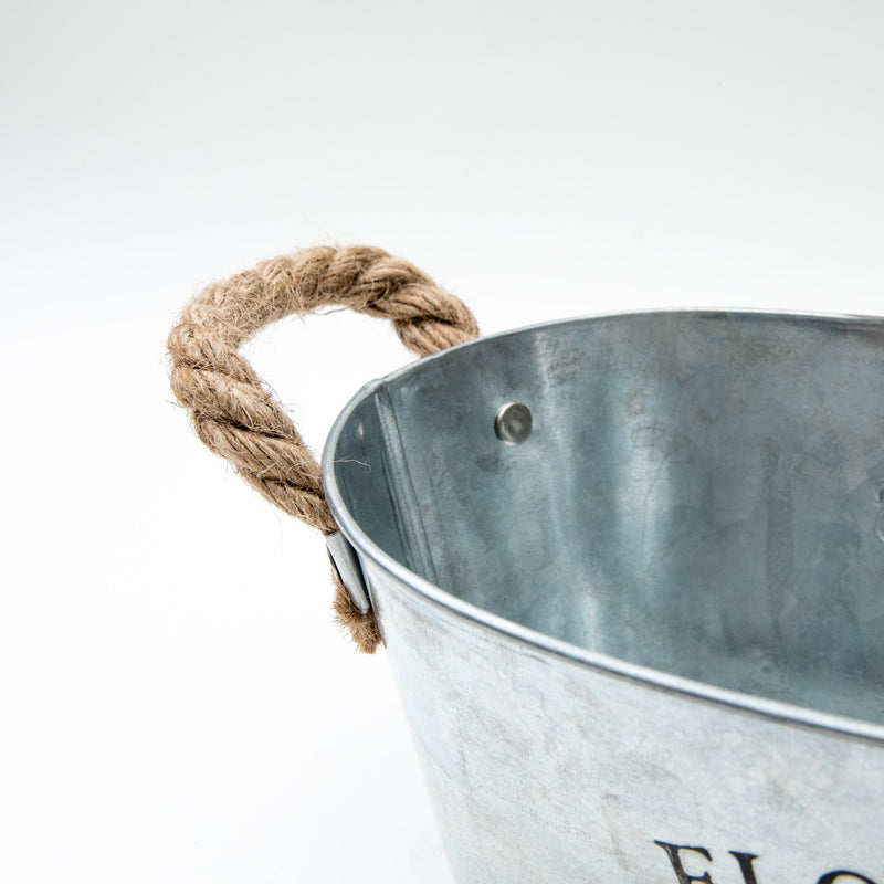 Bucket (Tinplate/Iron/M/Words/10x15x25cm/SMCol(s): Silver)