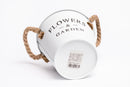 Flowers & Garden Tin Bucket Planter Plant Pot with Rope Handles 