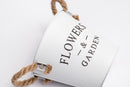 Flowers & Garden Tin Bucket Planter Plant Pot with Rope Handles 