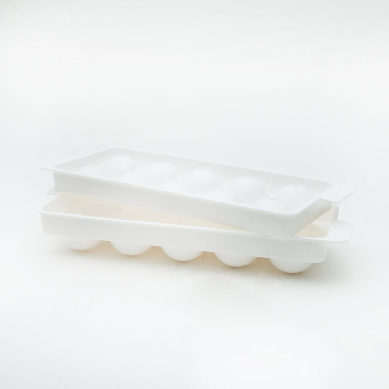 Ice Cube Tray (PP/Makes 10 Small Spheres/3.5x11.4x25cm/Kokubo/deLijoy/SMCol(s): White)