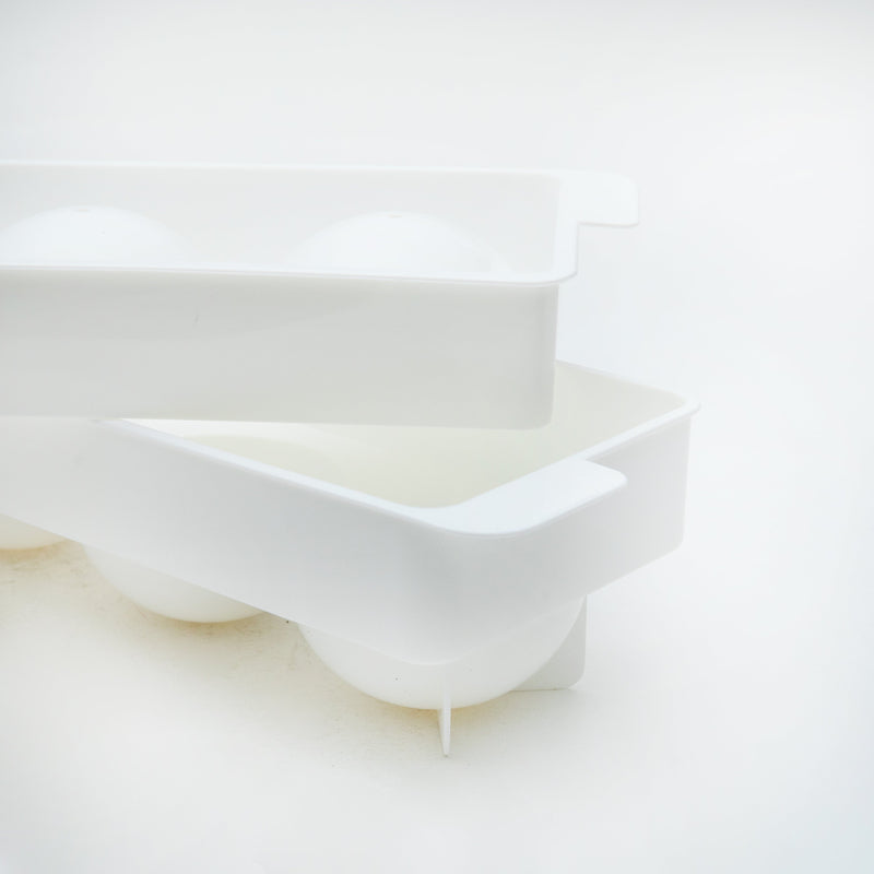 Ice Cube Tray (PP/Makes 3 Large Spheres/Each Sphere: Ø5cm/6.3x8.5x22.3cm/Kokubo/deLijoy/SMCol(s): White)