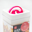 Food Storage Container (AS, ABS/Airtight/Easy Lock & Release With Lever/Not Microwave & Dishwasher Safe/For Dry Food/1500mL/10x10x21.4cm/Kokubo/SMCol(s): Pink)