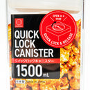 Food Storage Container (AS, ABS/Airtight/Easy Lock & Release With Lever/Not Microwave & Dishwasher Safe/For Dry Food/1500mL/10x10x21.4cm/Kokubo/SMCol(s): Green)