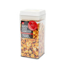 Food Storage Container (AS, ABS/Airtight/Easy Lock & Release With Lever/Not Microwave & Dishwasher Safe/For Dry Food/1500mL/10x10x21.4cm/Kokubo/SMCol(s): Grey)