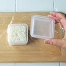 Rice Moulds (Polypropylene/Easy "One" Push out for removing rice balls/Hard to stick the rice/Cold・Heat Resistance: -20℃・120℃/Square)