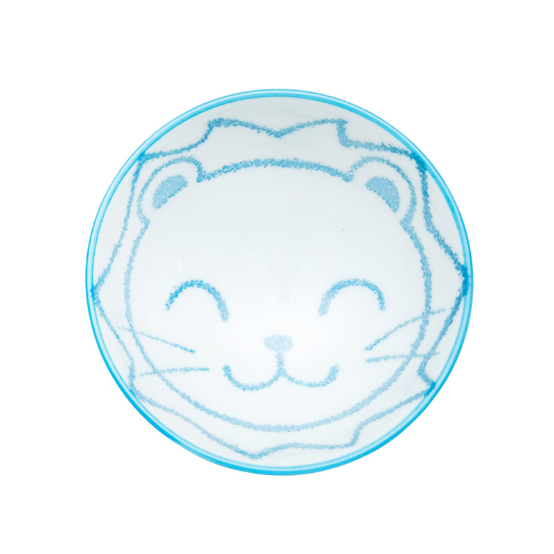 Rice Bowl (Ceramic/Lion/S/dia.10.5cm/SMCol(s): Blue,Beige)
