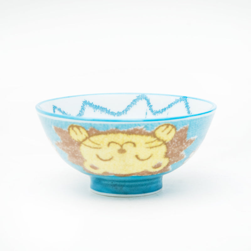 Rice Bowl (Ceramic/Lion/S/dia.10.5cm/SMCol(s): Blue,Beige)