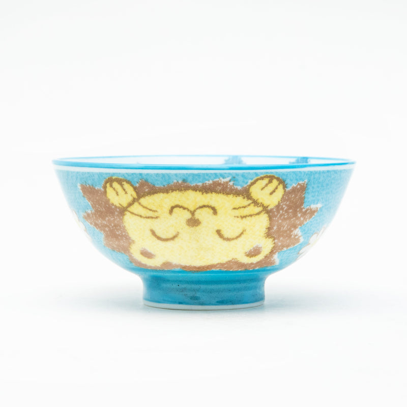 Rice Bowl (Ceramic/Lion/S/dia.10.5cm/SMCol(s): Blue,Beige)