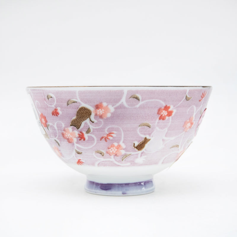 Rice Bowl (Ceramic/Lightweight/Hide & Seek Cats/6.2cm/dia.11.2cm/SMCol(s): Red,White)