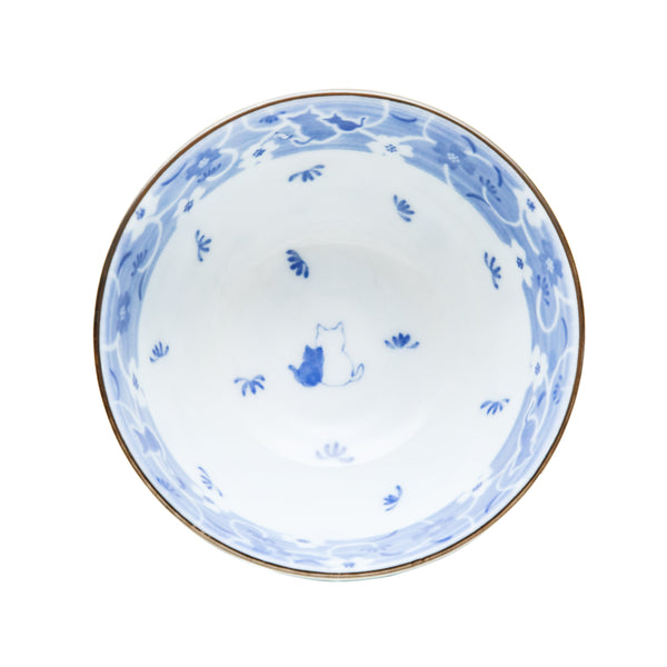 Rice Bowl (Ceramic/Lightweight/Hide & Seek Cats/6.2cm/dia.11.2cm/SMCol(s): Green,White)