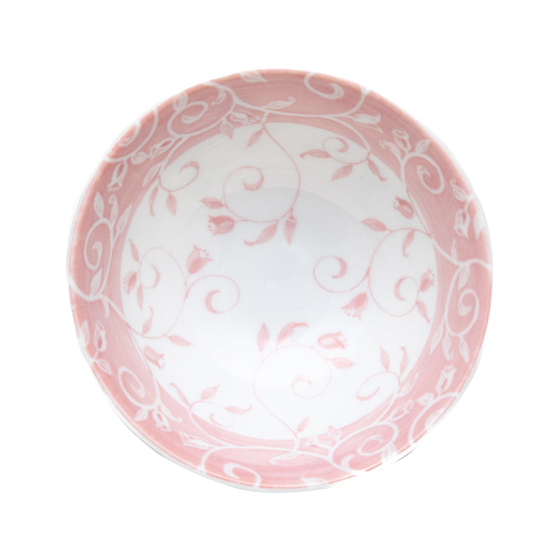 Rice Bowl (Ceramic/Lightweight/Botanical/6cm/dia.12.2cm/SMCol(s): White,Pink)