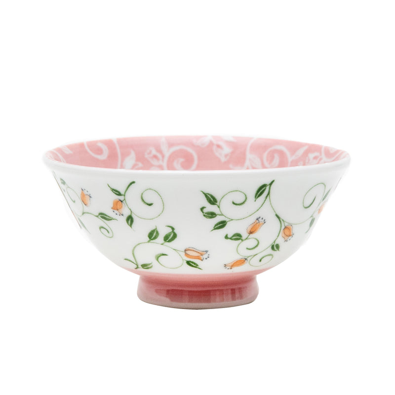 Rice Bowl (Ceramic/Lightweight/Botanical/6cm/dia.12.2cm/SMCol(s): White,Pink)
