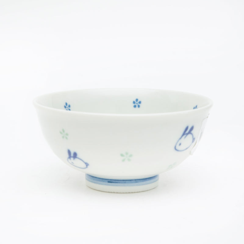 Rice Bowl (Ceramic/Fluffy Rabbit/5.5cm/dia.11.4cm/SMCol(s): White,Blue)