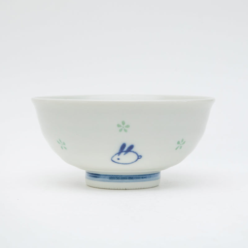 Rice Bowl (Ceramic/Fluffy Rabbit/5.5cm/dia.11.4cm/SMCol(s): White,Blue)
