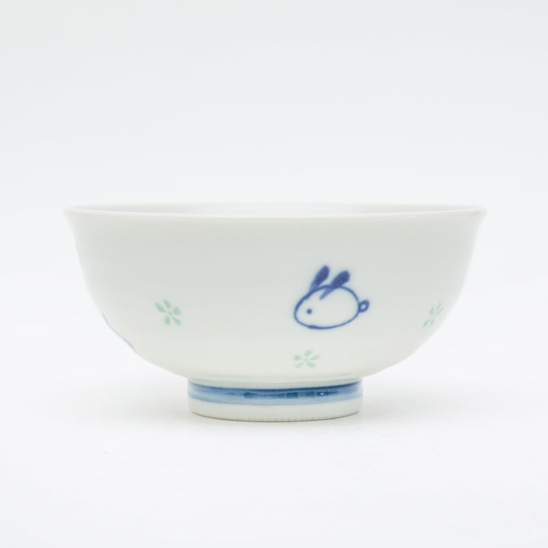 Rice Bowl (Ceramic/Fluffy Rabbit/5.5cm/dia.11.4cm/SMCol(s): White,Blue)