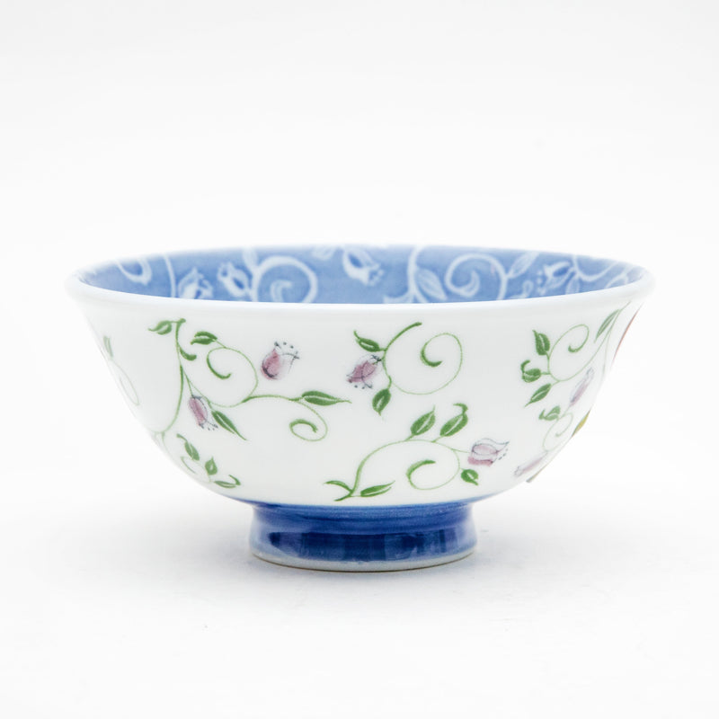 Rice Bowl (Ceramic/Lightweight/Botanical/6cm/dia.12.2cm/SMCol(s): White,Blue)