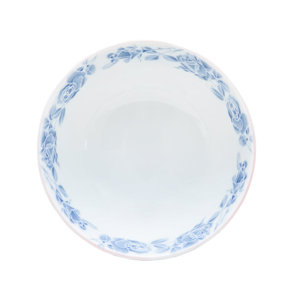 Rice Bowl (Ceramic/Frilled Roses/6cm/dia.11.3cm/SMCol(s): White,Red)